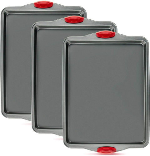 Nonstick Baking Sheet Pans Set of 3, Heavy-Gauge Carbon Steel, Rimmed Half Cooki - Picture 10 of 12