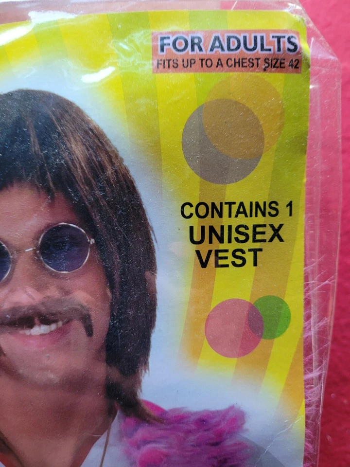 Colete fantasia feminino adulto rosa groovy Halloween - Imagem 3 de 4