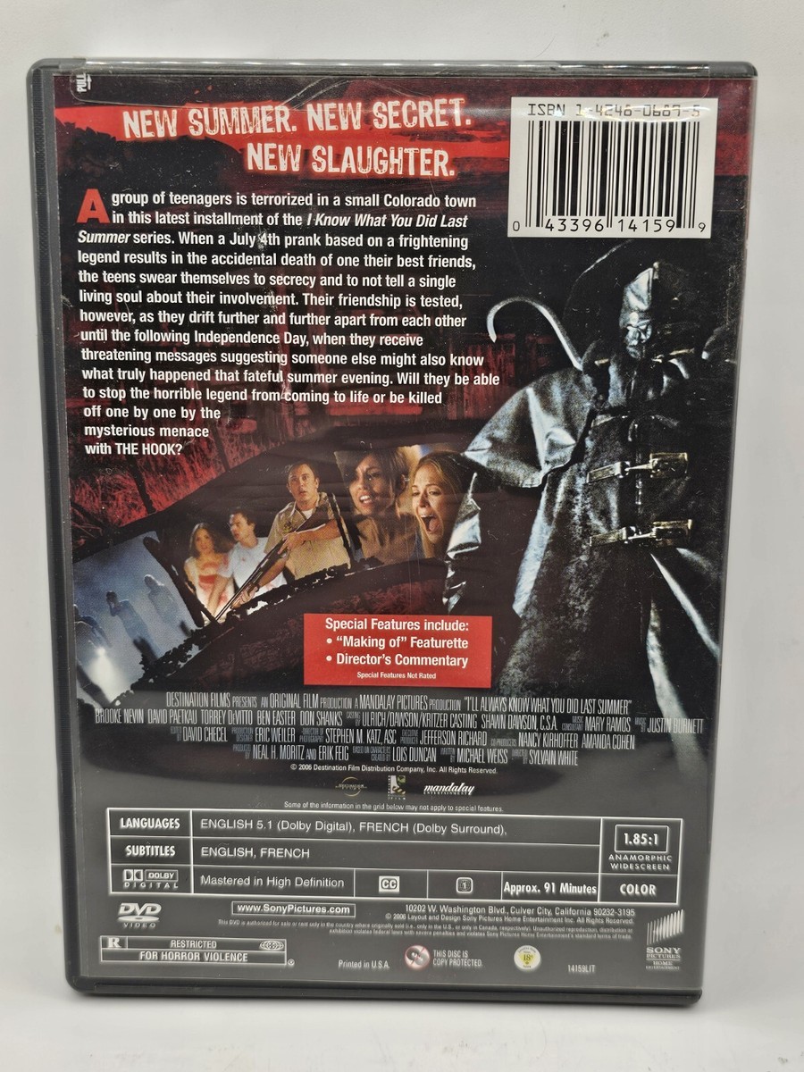 I'll Always Know What You Did Last Summer (DVD, 2006) 43396141599