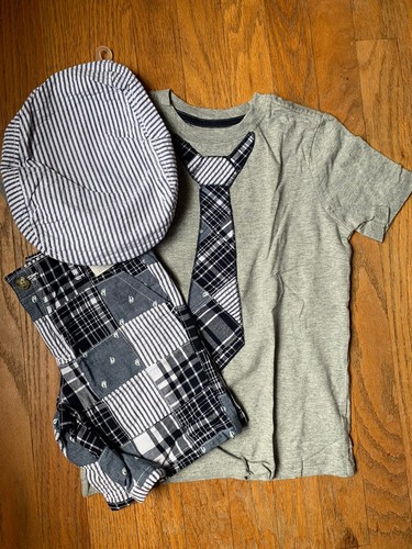 Gymboree Boy 5T Shortset Patch Work W/ Matching Hat - Picture 4 of 4