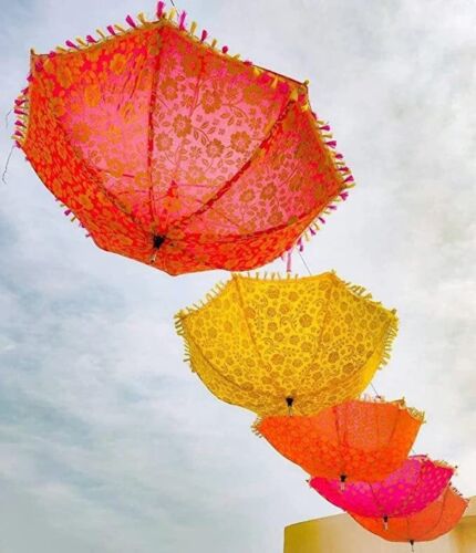 Großhandel 50 Stck. Posten indischer Hippie Boho Seide Sonnenschirm Weihnachtsdeko Regenschirme - Bild 3 von 6