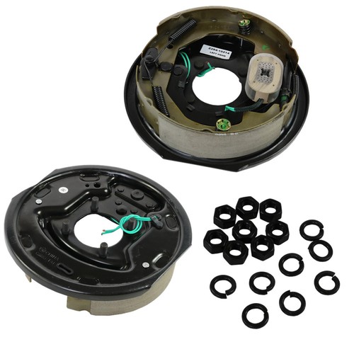 New 10" x 2-1/4" electric trailer brake assembly pair for 3,500 lbs axle - Picture 2 of 6