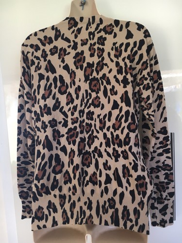 NWOT Undercover Wear UCW Leopard Animal Print Cardigan Cardie Size 10-12 - Picture 3 of 4