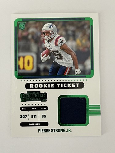 2022 Panini Contenders Pierre Strong Jr Jersey Relic Green Rookie Ticket RTS-PST - Picture 1 of 2