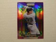 2021 Prizm Purple Stained Glass Prizm Card of Aaron Judge - Yankees Superstar.