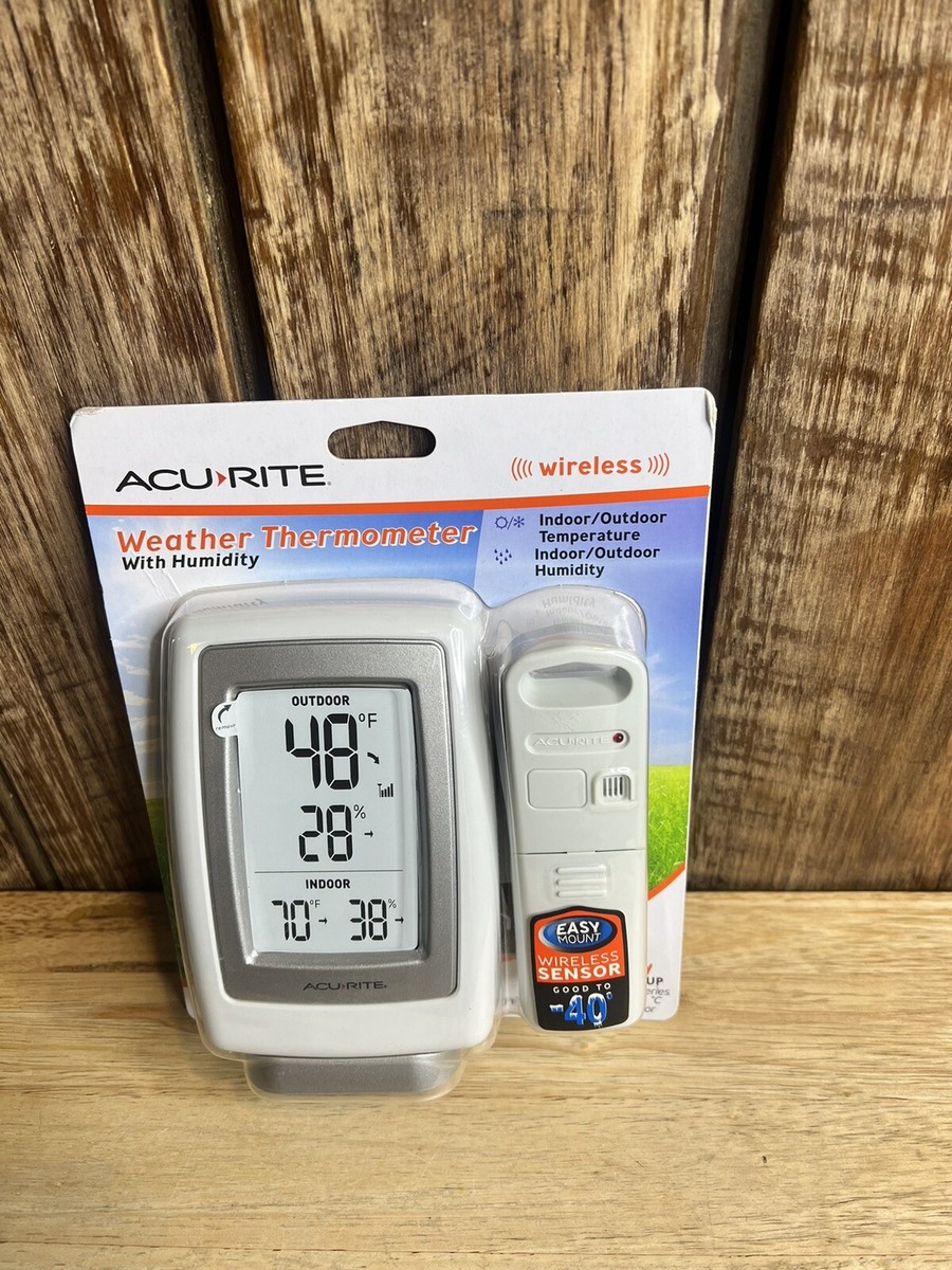 AcuRite 00609SBLA1 Wireless Weather Thermometer with Humidity Indoor Outdoor