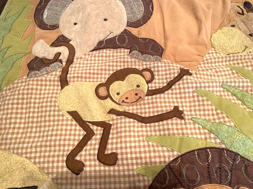 LAMBS & IVY Embroidered Baby Crib Quilt Child Nursery Blanket Giraffe Lion Zebra - Picture 5 of 10