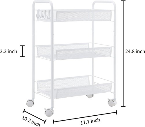 Organizador de estante de almacenamiento de frutas y verduras de 3/4/5 niveles soporte carro cocina - Imagen 13 de 55