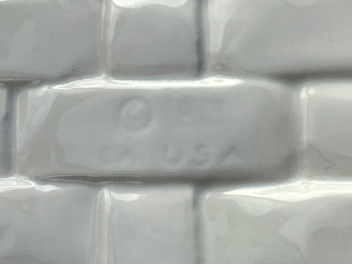 1983 California Whittier Pottery Glossy White Square Ceramic Basket With Handle - Picture 5 of 7
