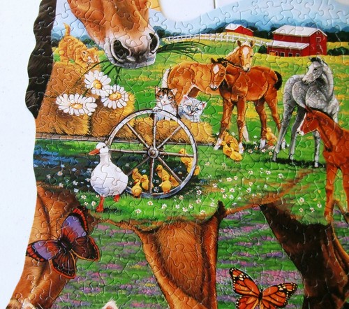 Pony Tales 550 Piece Shaped Puzzle Baby Horses Cats Ducks Kittens Country Scene - Picture 4 of 10