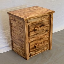 Farmhouse Torched 2 Drawer Nightstand- Solid Wood/Made in USA/Free Shipping