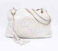 Gucci Soho GG Ivoire Leather Chain Shoulder Bag 498879