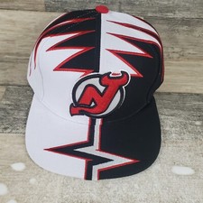 Mitches & Ness Shockwave Mens Snapback Hat One Size Black White New Jersey Devil