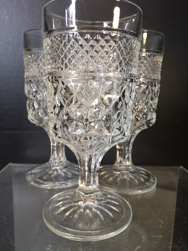 3 copas de agua vintage Anchor Hocking patrón Wexford 6-5/8" T - Imagen 5 de 5