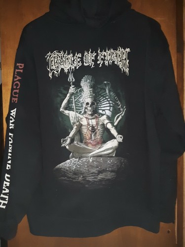 Cradle Of Filth- Plague War Famine Death Lic. OOP RARE Black Zip-Up Hoodie Mediu - Picture 4 of 4
