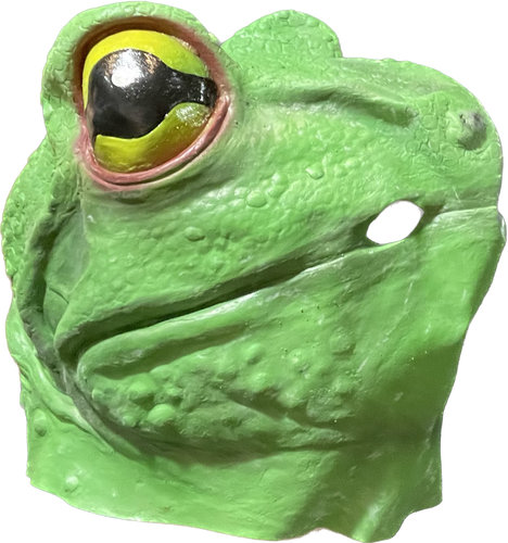 Deluxe GREEN FROG MASK Adult Costume Big Eyes Gecko Lizard Rubber Animal Reptile - Picture 17 of 17