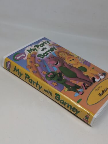 My Party With Barney VHS Cassette Tape Video Kideo Staring Madison Vintage - Picture 5 of 9
