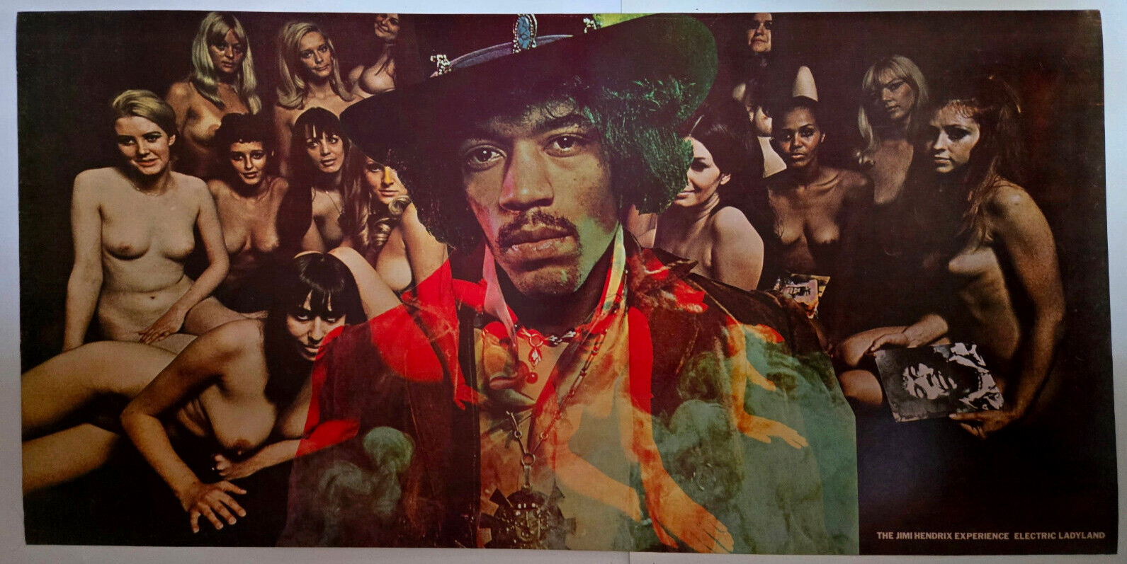 Near MINT Scarce BANNED Jimi Hendrix 1968 Original Electric Ladyland AOR Poster