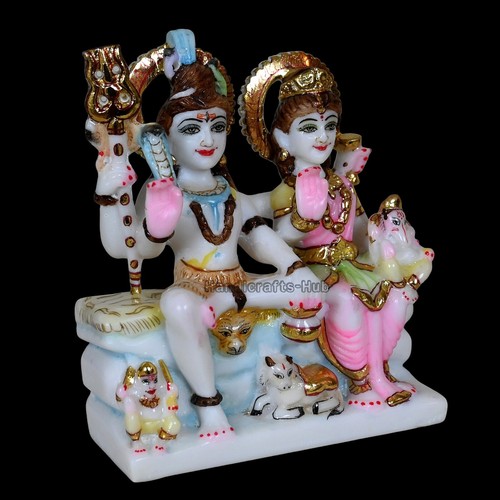 Statua Shiva Shankar Parvati Gauri Shankar idolo Murti 15 cm mandir decorazione regalo - Foto 8 di 9