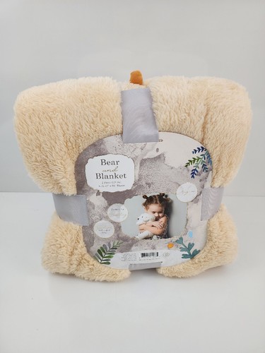 Bear and Blanket 2 Piece Gift Set Plush Cow Baby Child Kid Throw 40 x 50 - Picture 3 of 4