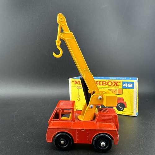 1969 Vintage Matchbox #42 RED IRON FAIRY CRANE CLEAN Box - Picture 10 of 13