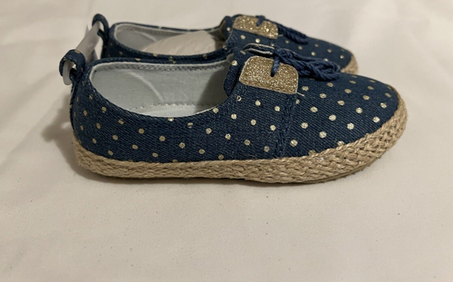 OSHKOSH B' GOSH LITTLE GIRLS POLKADOT SLIP ON CANVAS TENNIS SHOES SIZE 11 NEW - Picture 5 of 16