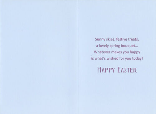Warm Wishes Jelly Beans Purple Bucket Bunnies on Wood Table 8 Easter Cards - Picture 2 of 2