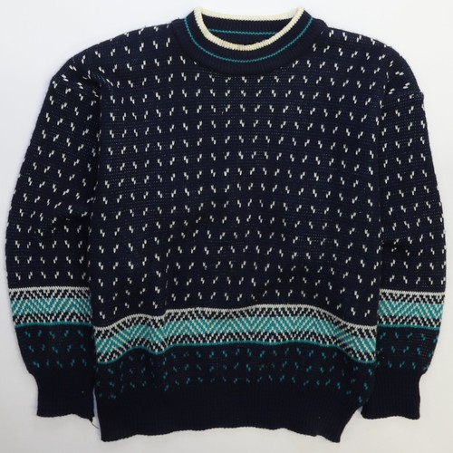 Suéter Vintage Bronzini Cuello Redondo Talla Pequeña Fair Isle - Imagen 1 de 4