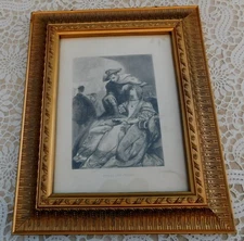 Romeo & Juliet Shakespeare Steel Engraving Etching Art Print Original 1880s 