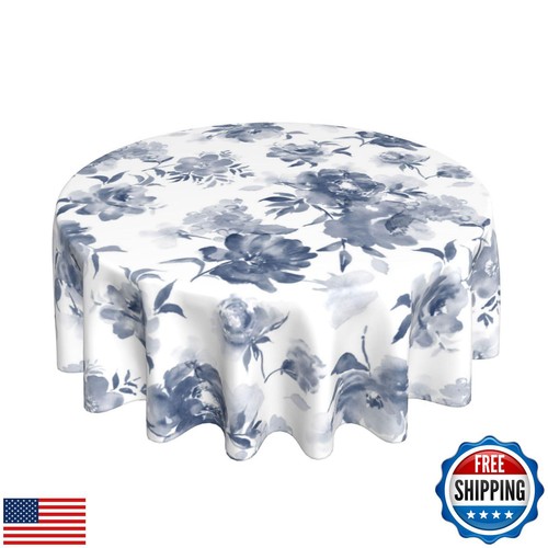 Mantel Floral Azul Redondo 60 Pulgadas Chinoiserie Mantel Flores Mesa Cl - Imagen 1 de 5