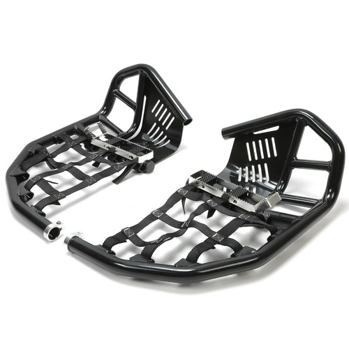 For Honda TRX 450R Sportrax 450 Nerf Bars Pro Peg Heel Guard Aluminum Black Pair - Picture 3 of 14