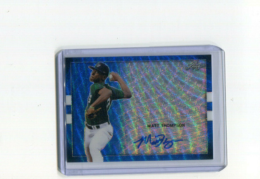 2018 Leaf Perfect Game Metal Autographs Blue Wave Matt Thompson Auto 6/10