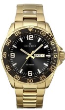 Orologio uomo Accurist con quadrante nero e bracciale oro