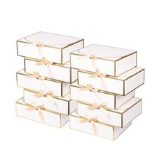 10-Pack 10.6x7.8x3.1" White Gift Boxes with Lids Ribbons for Presents