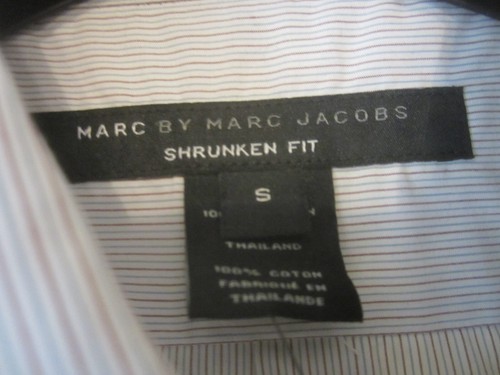 Marc by Marc Jacobs Pin Stripe Cotton Embroidered Logo Shirt - Picture 3 of 12