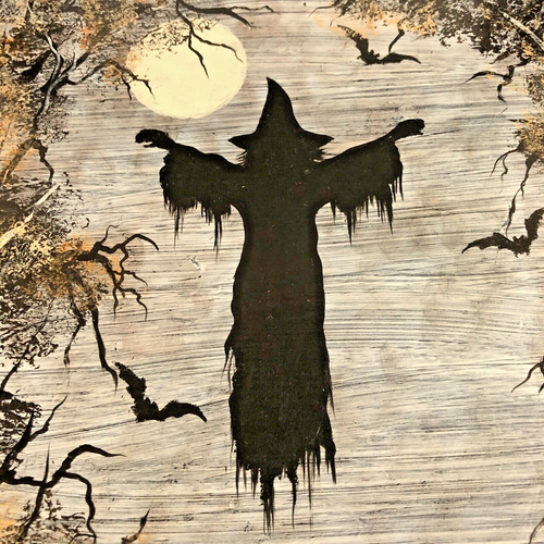 Decoración de Halloween Artesanal Hecho a Mano ÚNICA Silla de Bruja Espíritu Infantil Ven a Siéntate Un Hechizo - Imagen 6 de 12