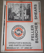 MORBARK 13" `17" 22" FELLER BUNCHER SHEARS PARTS OPERATION & MAINTENANCE MANUAL