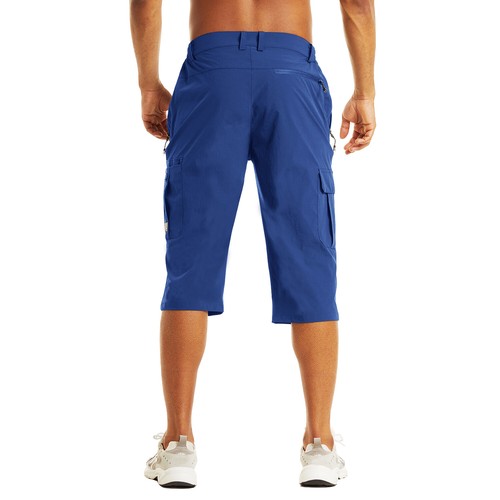Mens 3/4 Capri Cargo Shorts Multi Pockets Lightweight Outdoor Hiking Nylon Pants - Picture 65 of 129