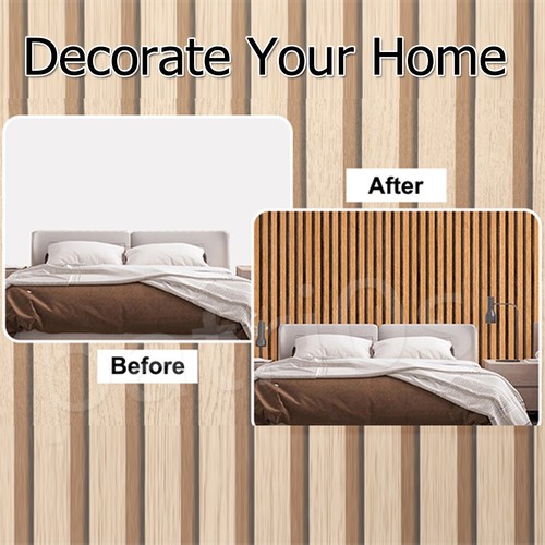 Wood Panel Wallpaper Wooden Slat 3D Faux Effect Stripe Feature WallPaper Decor*6 - Picture 11 of 67