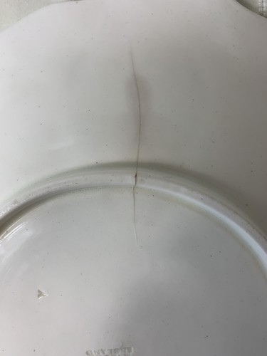 Wedgwood 11” Bowl Cabbage Leaf Antique 1874 Green White Textured England Art - Picture 8 of 10