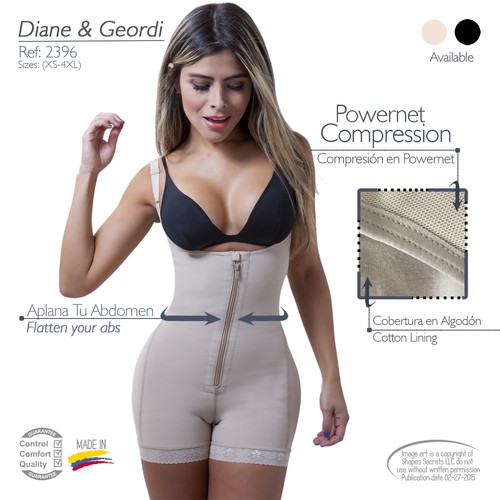 FAJAS COLOMBIANAS DIANE 2396 POS QUIRURJICA POS PARTO PIERNA CORTA SHAPEWEAR  - Picture 1 of 10