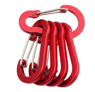 10x ALU Karabiner Schlüssel Schnapphaken   Camping Karabinerhaken Aluminium Hook