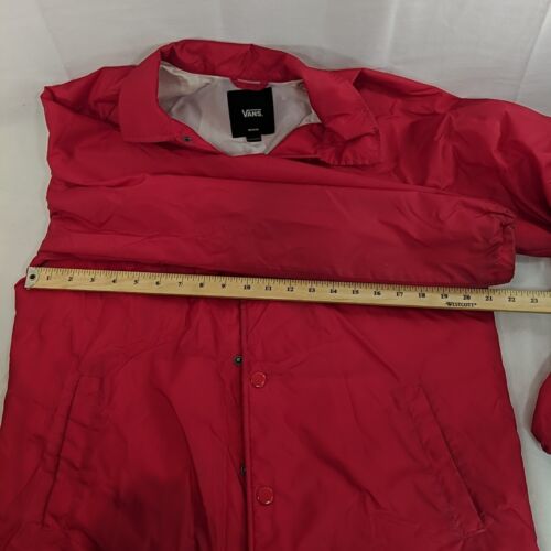 Vans Off the Wall Red Windbreaker Jacket Men's Medium M Snaps Collared - Picture 14 of 15