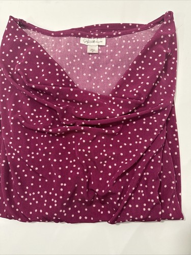 Jaclyn Smith Women's Pink & White Polka Dot Cowl Neck Short Sleeve Top Sz 3X - Picture 12 of 12