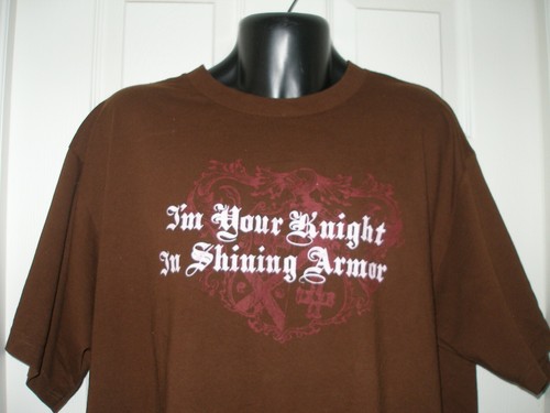 Men's Knight in Shining Armour T-Shirt XL Romance Humor Blind Date Valentine - Picture 7 of 9