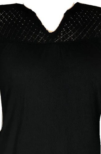 Style&Co PS NWT Black Crochet Shoulder Blouse Shirt V-neck $60 - Picture 2 of 12
