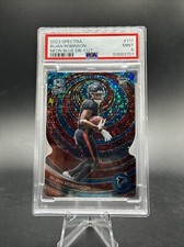 2023 Panini Spectra Bijan Robinson Rookie Blue Neon Die Cut /50 PSA 9