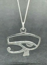 Eye of Horus 925 Silver Pendant 18/" Necklace Egypt Protection Jewellery Boxed