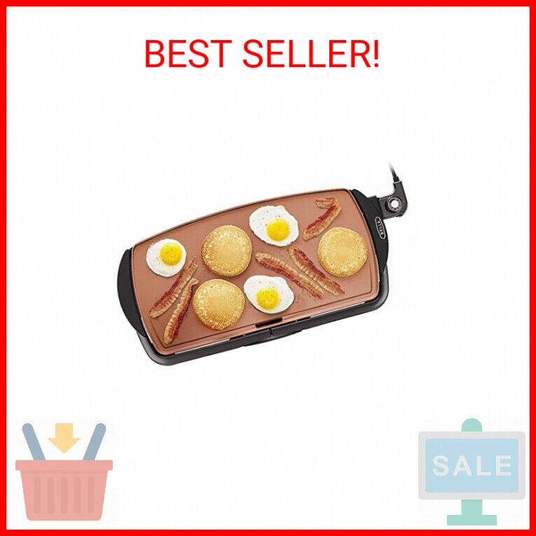 BELLA Electric Ceramic Titanium Griddle, Make 10 Eggs At Once, Healthy-Eco Non-s item image