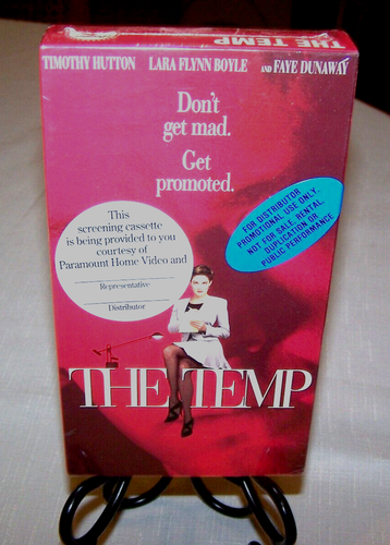 The Temp (1993, VHS) RARE Promotional Screener Timothy Hutton, Faye Dunaway NEW - Picture 1 of 5
